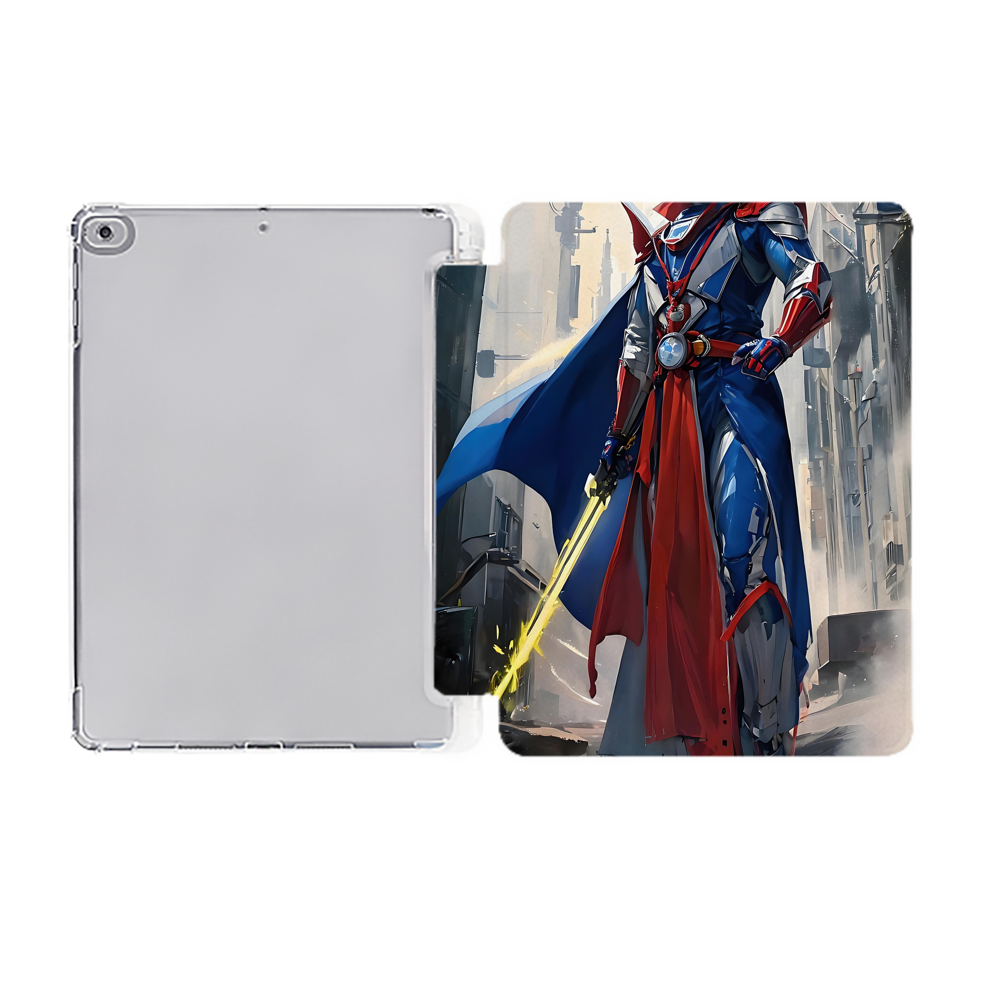（画像用） ウルトラマン Ultraman IPad ケース ペン収納付き 三つ折りスタンド PUレザー×シリコン 対応機種9.5/10.5/10.9インチ